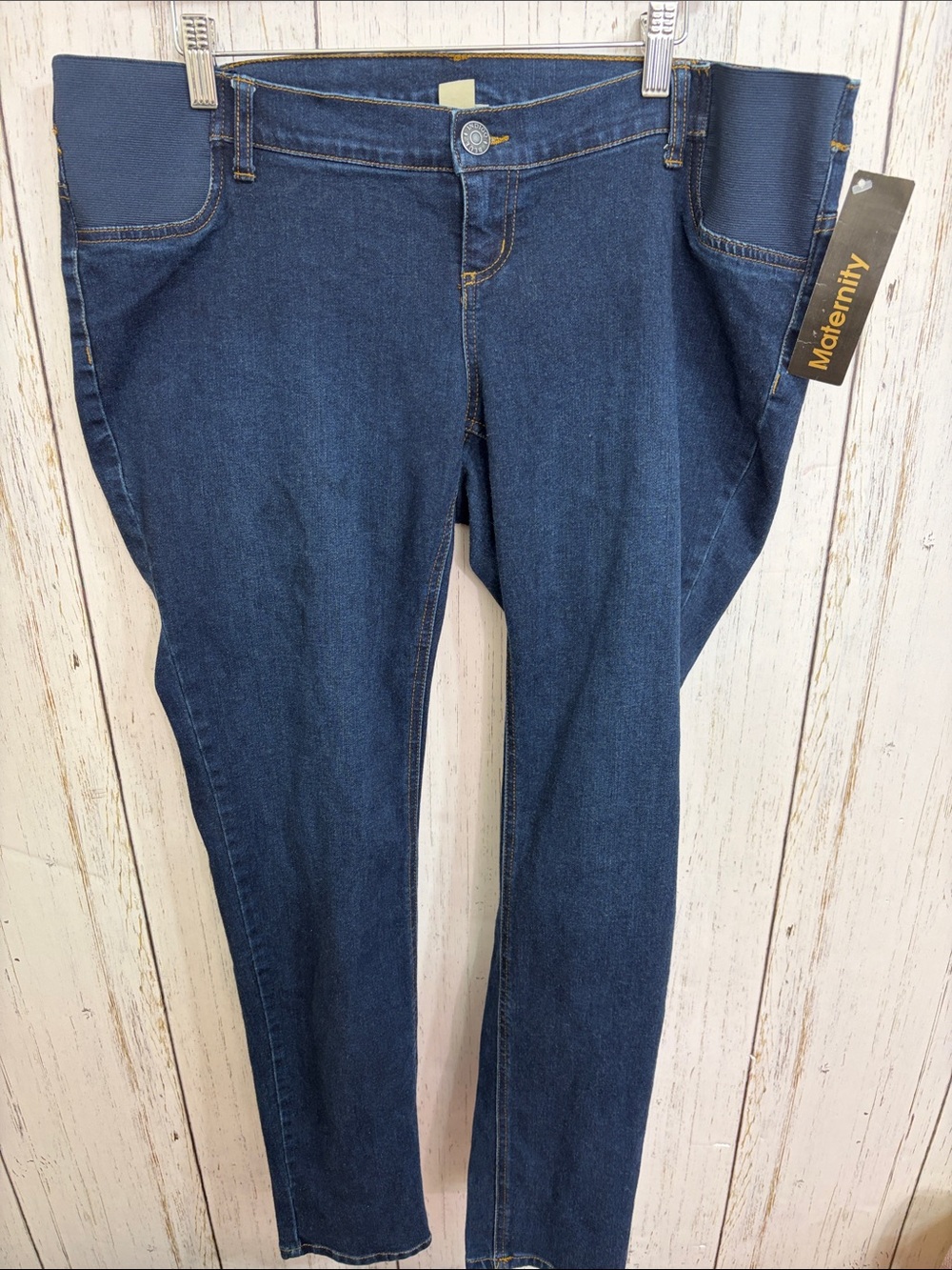 Indigo Women's Skinny Maternity Jeans in Dark Blue